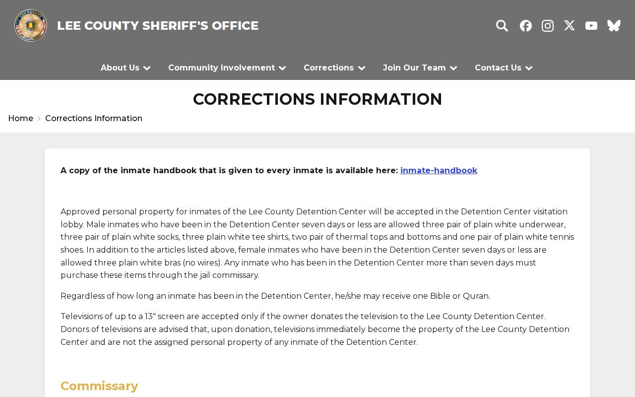 Lee County arrest history sheriff corrections information