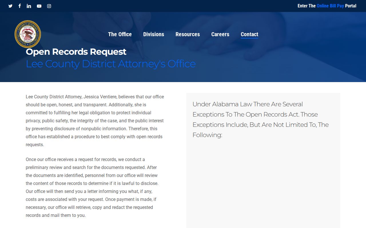District Attorney records limits for Lee County criminal court cases