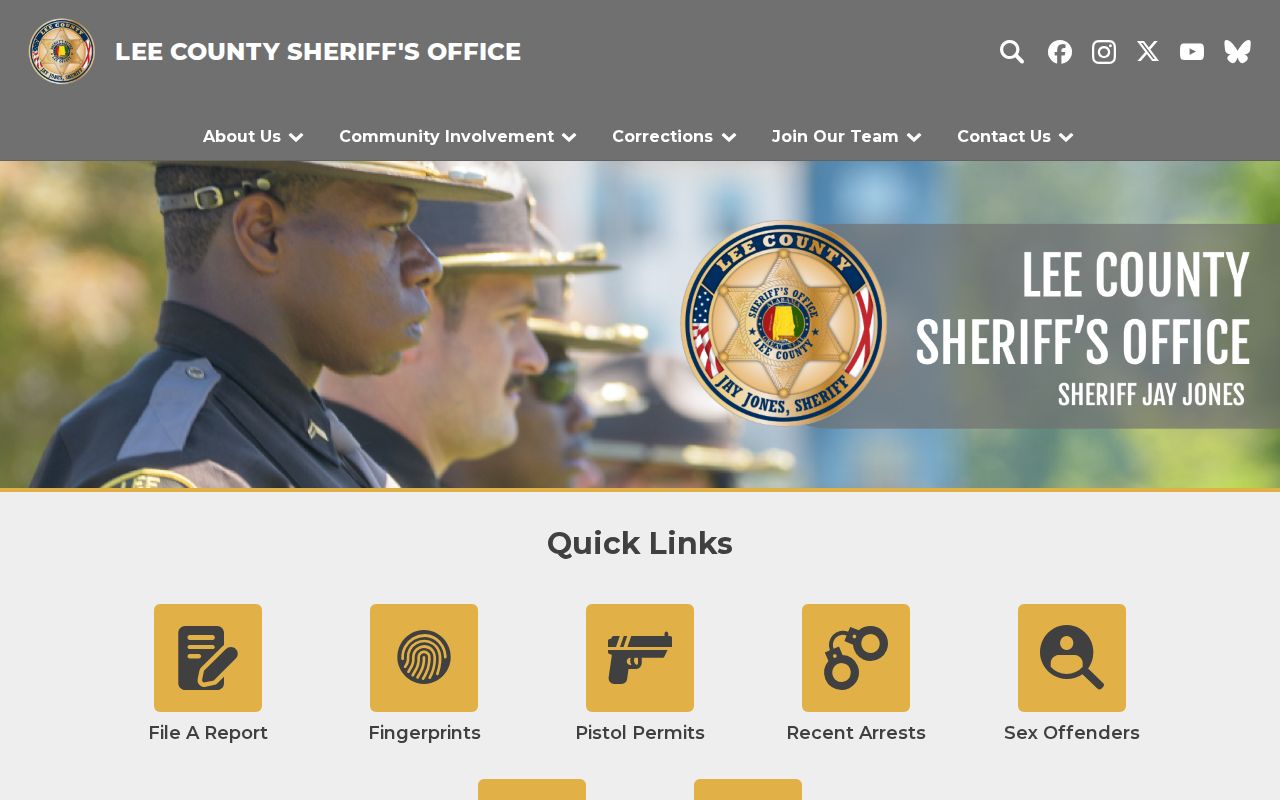 Lee County criminal history links at the Sheriff's Office gateway
