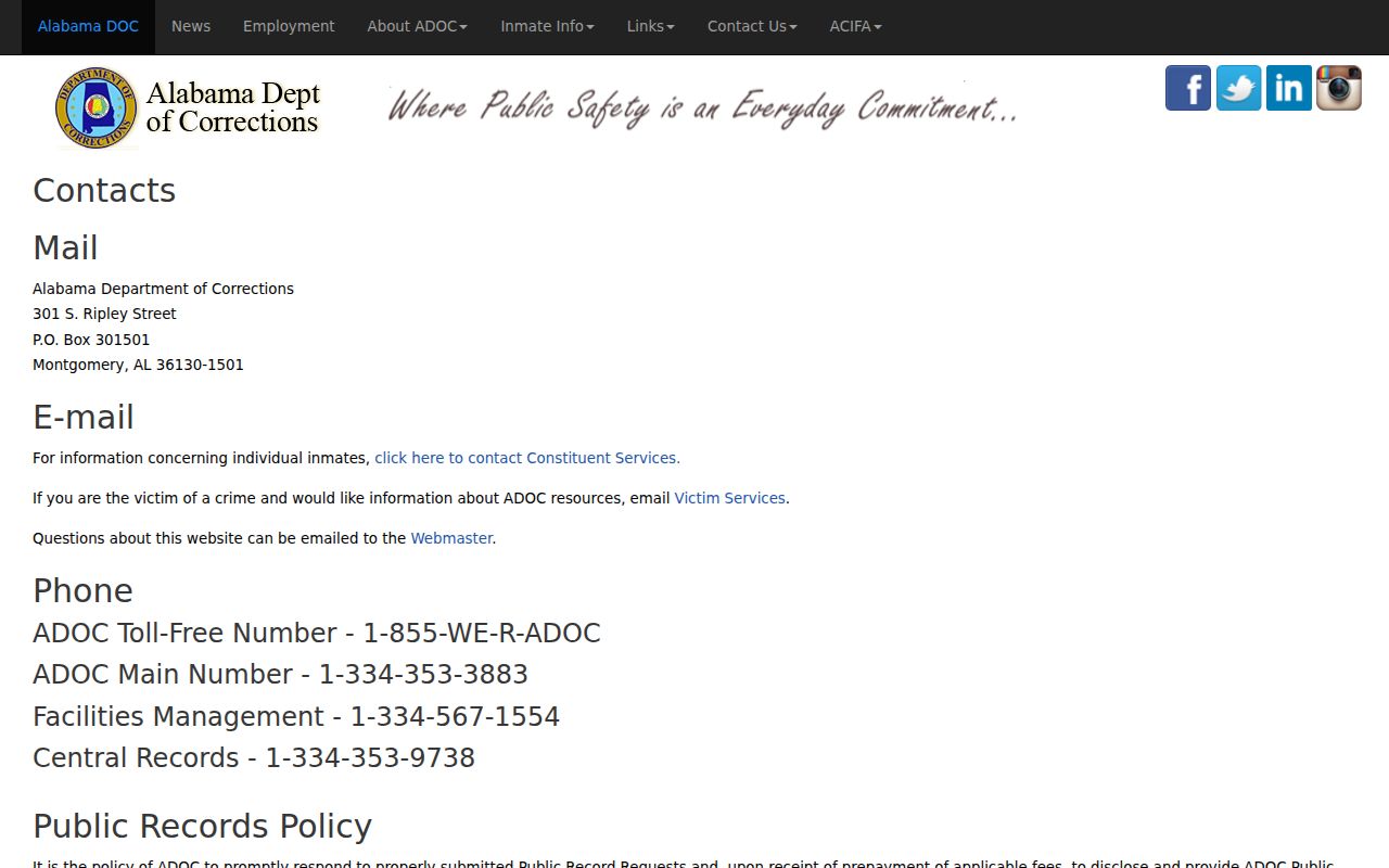 ADOC records channels for Lee County criminal history questions