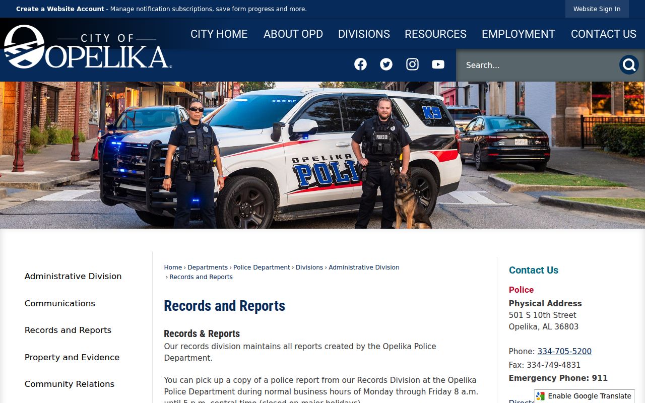 Opelika criminal history police records and reports source