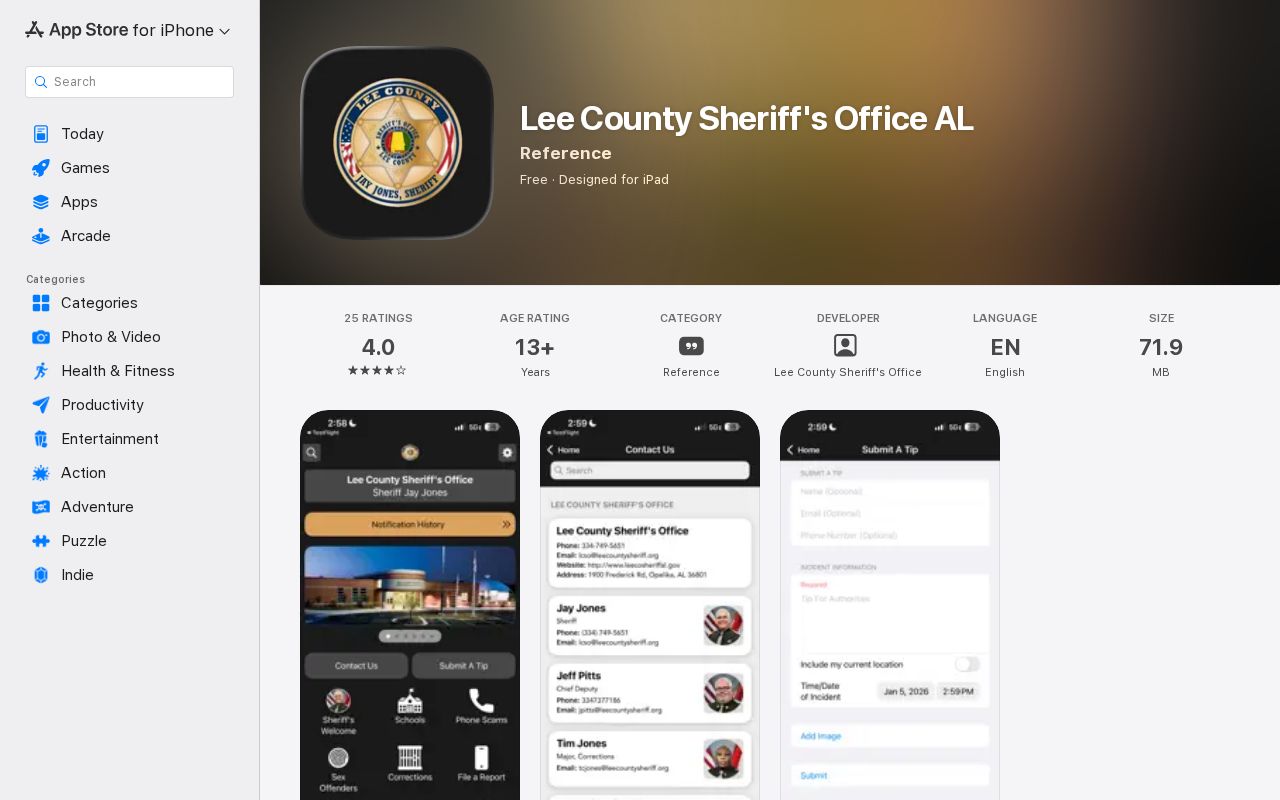 Lee County sex offender check Sheriff iPhone app