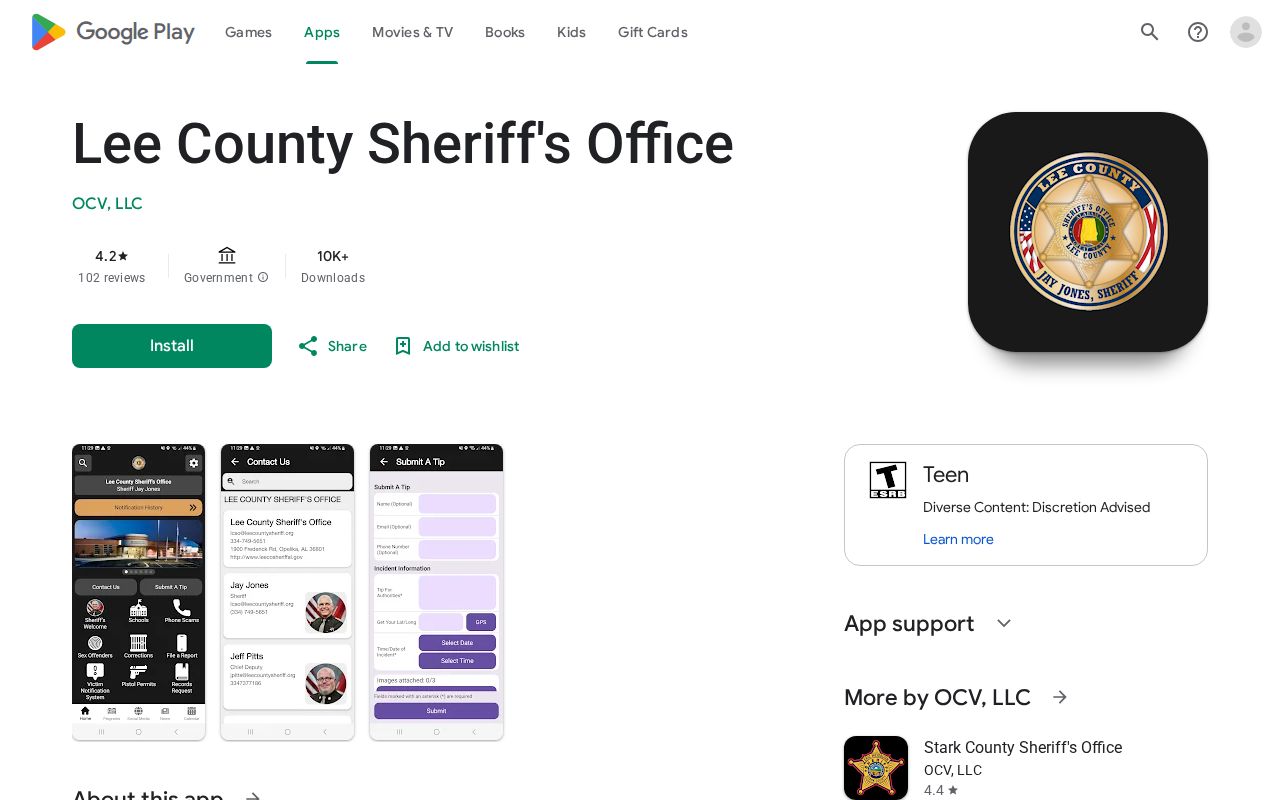 Lee County sex offender check Sheriff Android app