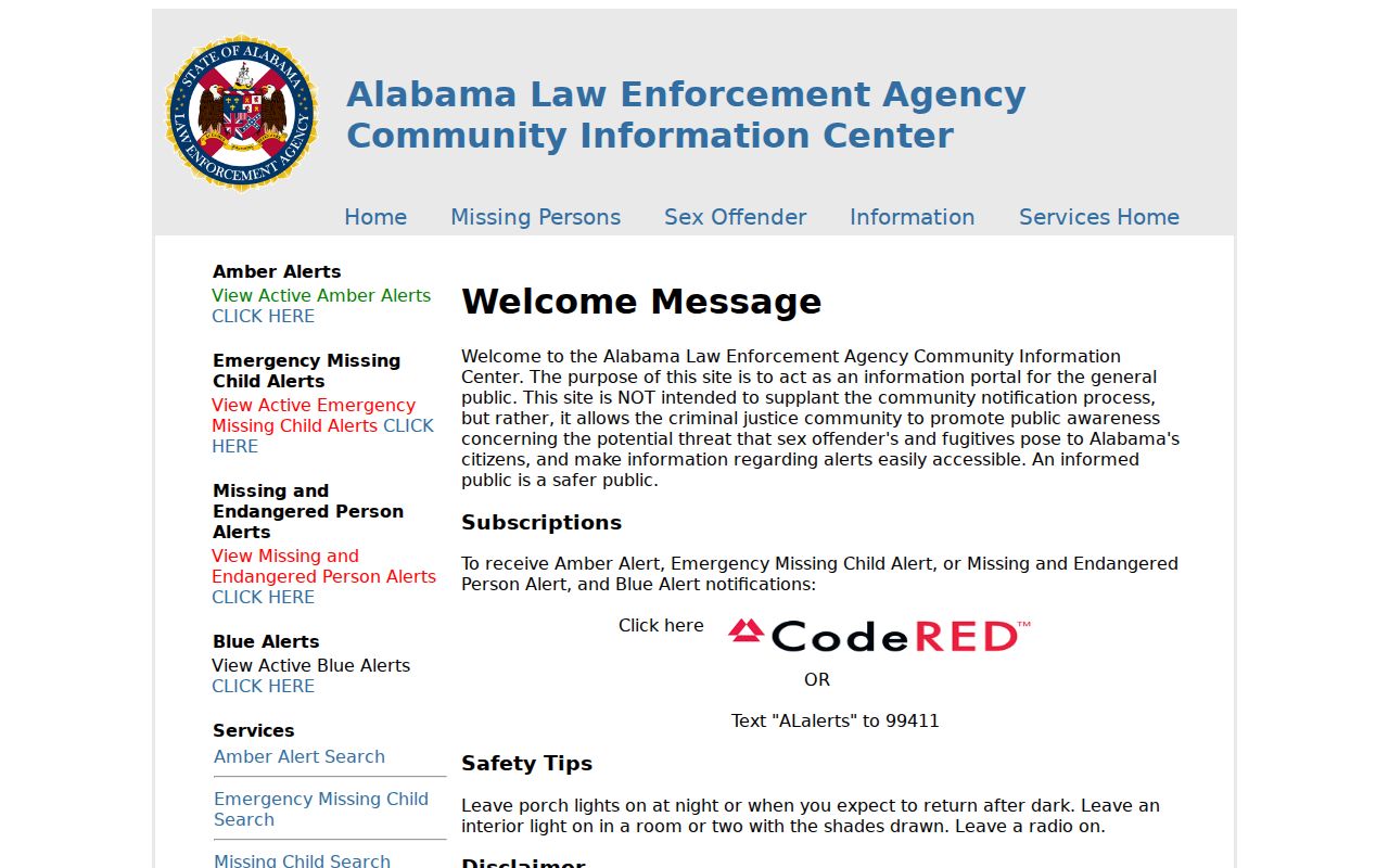 Lee County sex offender check ALEA Community Information Center