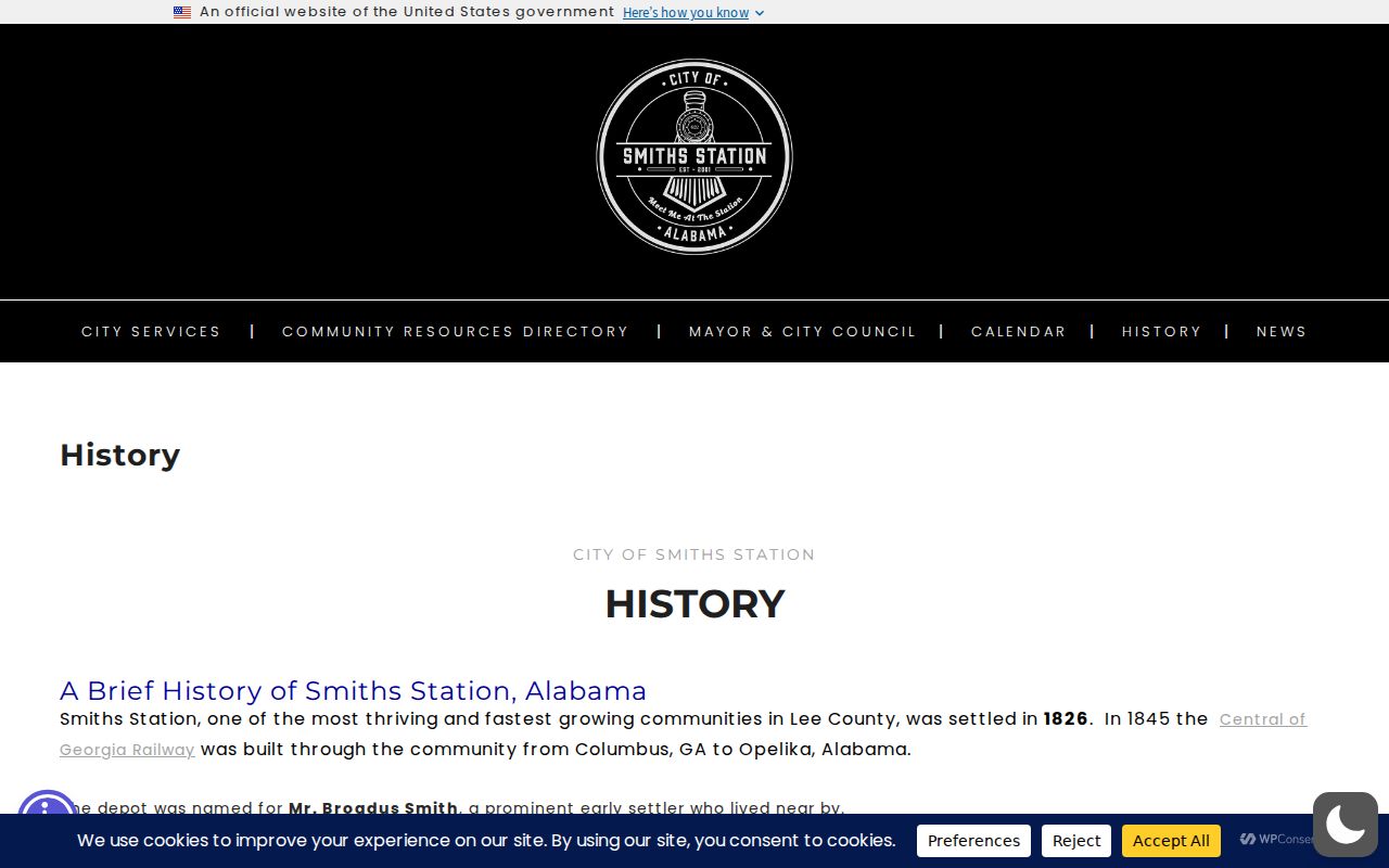 Smiths Station criminal history local city history source